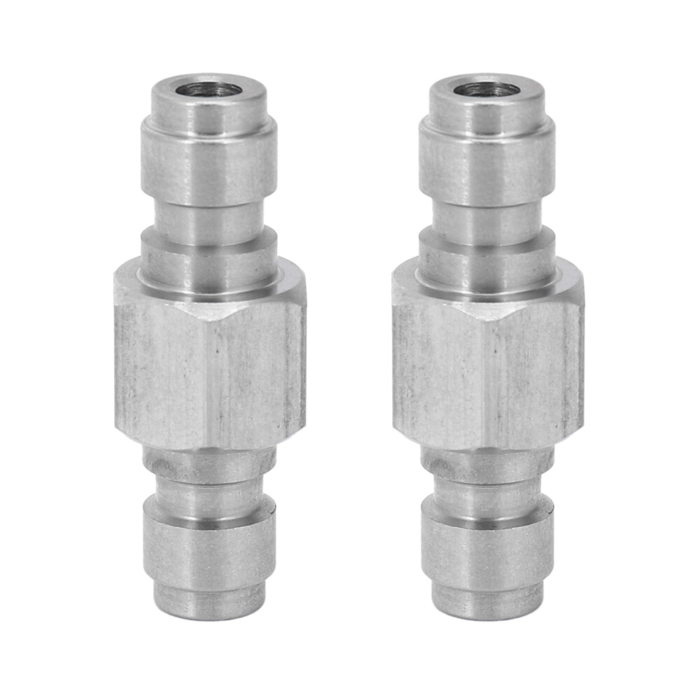2X Air Pcp Both End Male Quick Disconnect Adaptor Stainless Steel Double Fill Nipple 4854148799717