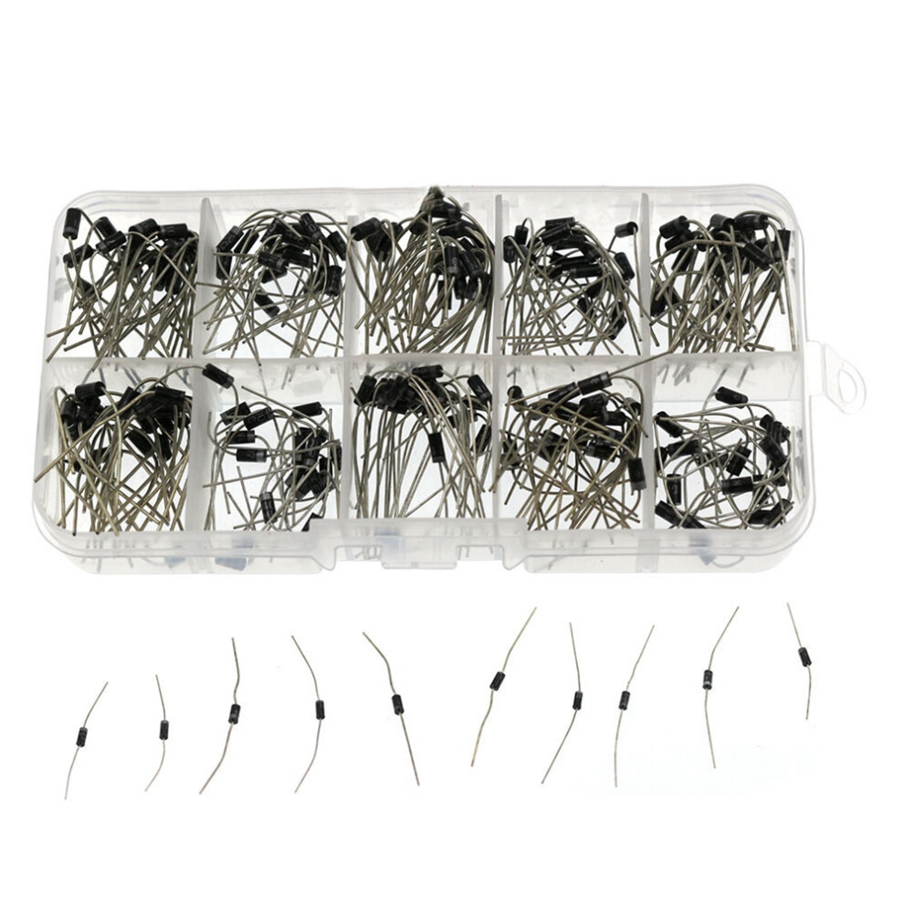 200Pcs 10 Values Rectifier Diode Assorted Kit 1N4001 1N4002 1N4003 4854148700904