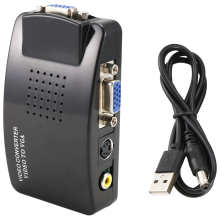 AV to VGA Adapter Converter PC Composite S-Video Input LCD Output Switch Box