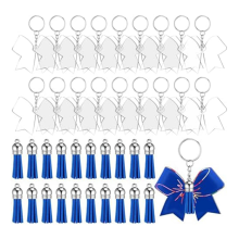 40 stuks strik sleutelhangers van acryl met kwastjes voor doe-het-zelf handgemaakte projecten en feestaccessoires