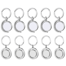 10 stuks sublimatie blanco sleutelhanger voor DIY sublimatie, zilver 2 vormen