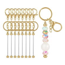 8Pcs Beadable Keychain Bars Blanks DIY Bead Bar Kit Zubehör für Frauen Männer B