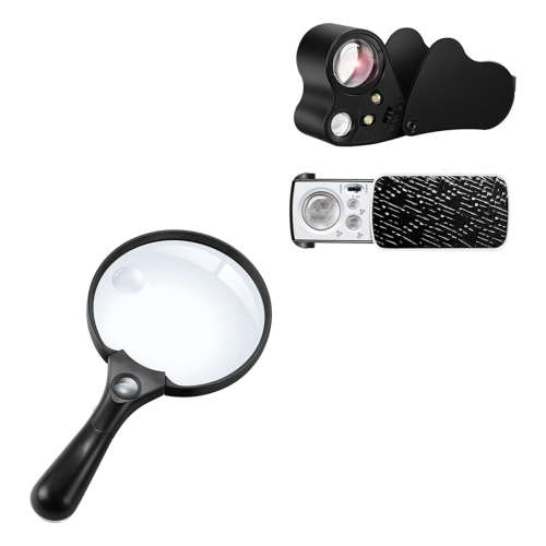 Πακέτο 2 τεμαχίων 30X 60X 90X Jewelers Loupe Bundle για ηλικιωμένους που διαβάζουν