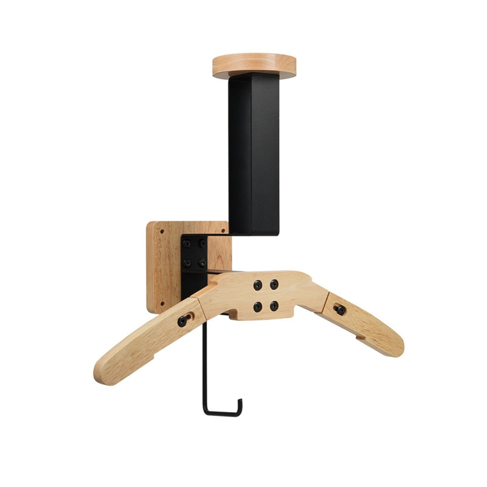 Wall Mount Helmet Rack Motorcycle Holder Wooden Bicycle Display Hanger With Hooks 4854148724603