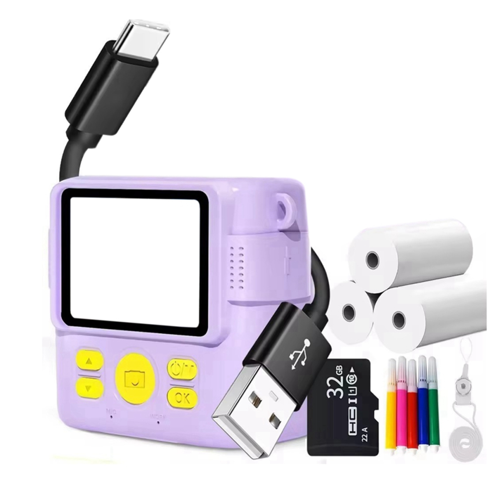 Photos - Other Toys Portable Thermal Printing Camera Mini Fashion Children'S Gift for Instant Automatic Focusing