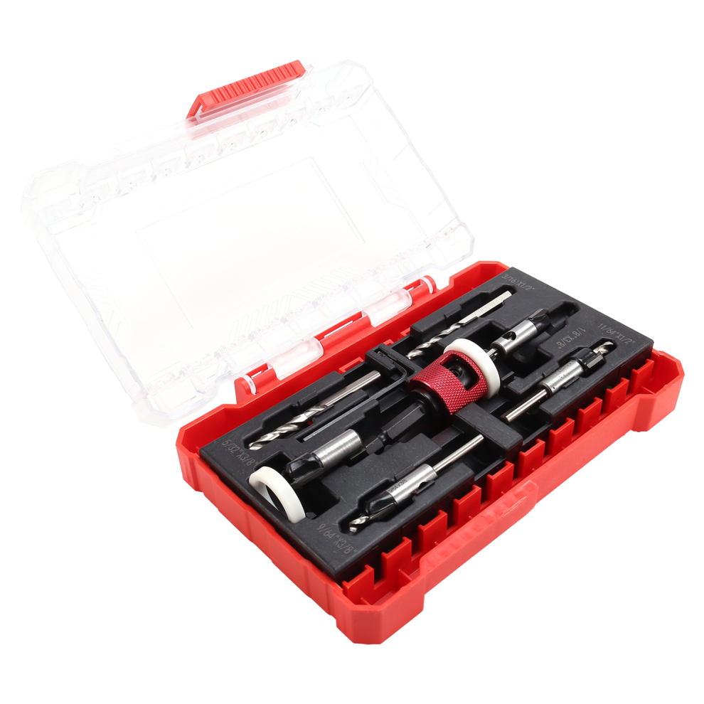 5Pcs Countersink Drill Bit Set With Low Friction Depth Stop, 4854148747206