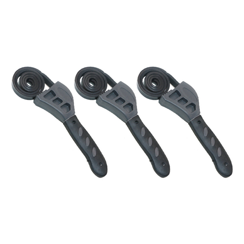 3Pcs Multifunctional Belt Wrench Bottle Opener Auto Repair Filter Dual-Purpose Black 4854148745431
