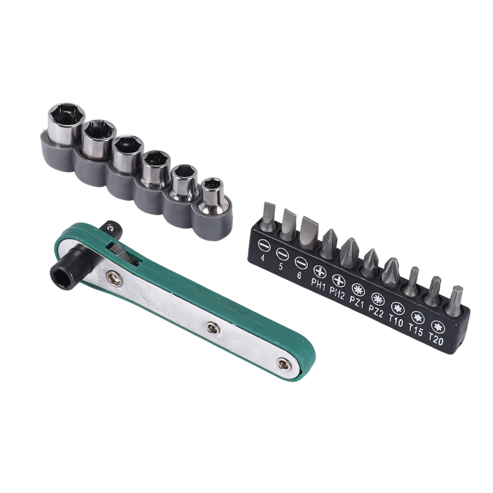 17 In 1 Chrome Vanadium Steel Ratchet Socket Torque Wrench Screw Bit 4854148748791
