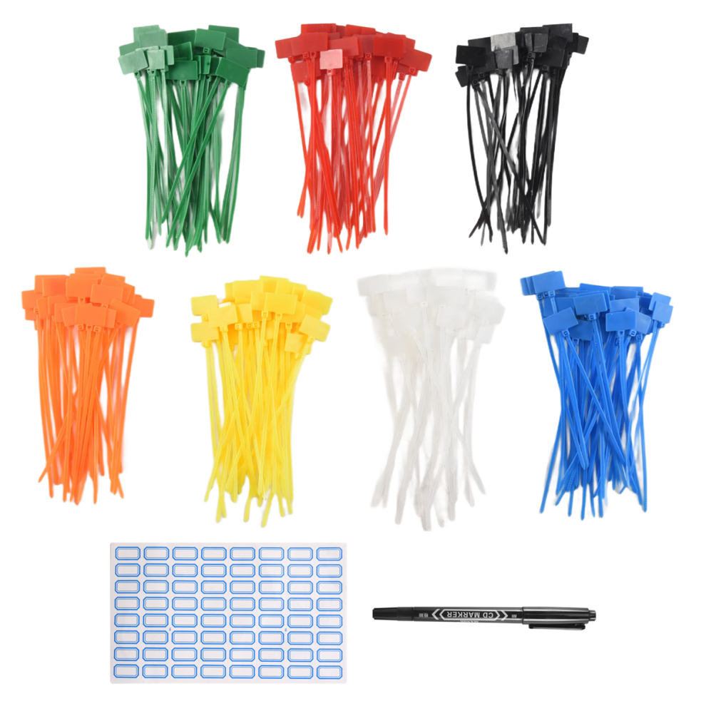 250 Pcs 7Colors Nylon Cable Marker Wire Zip Mark Tags Power Marking 4854148749095