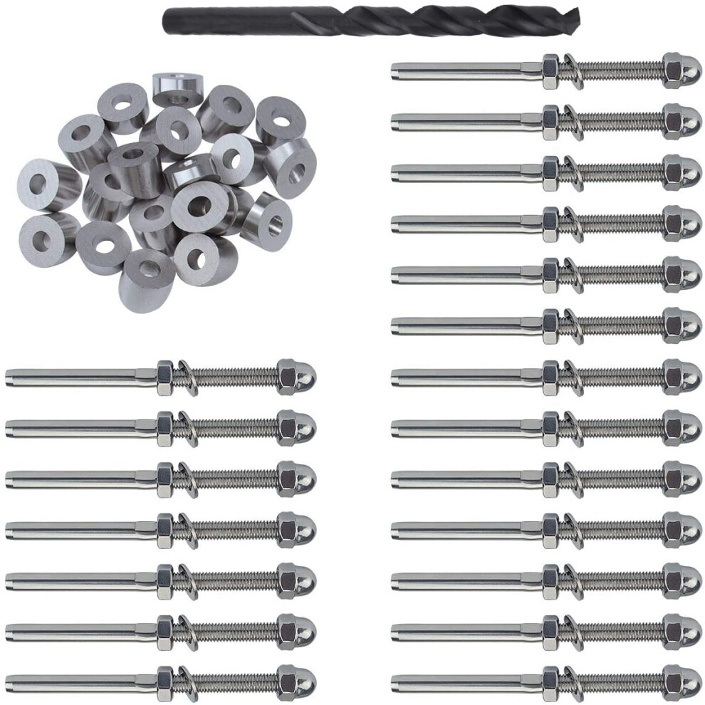 20 Pairs 1/8 inch Cable Railing Kits 30 Degree Washer for Decking-image-OPC-PJ5K8TH-NEW