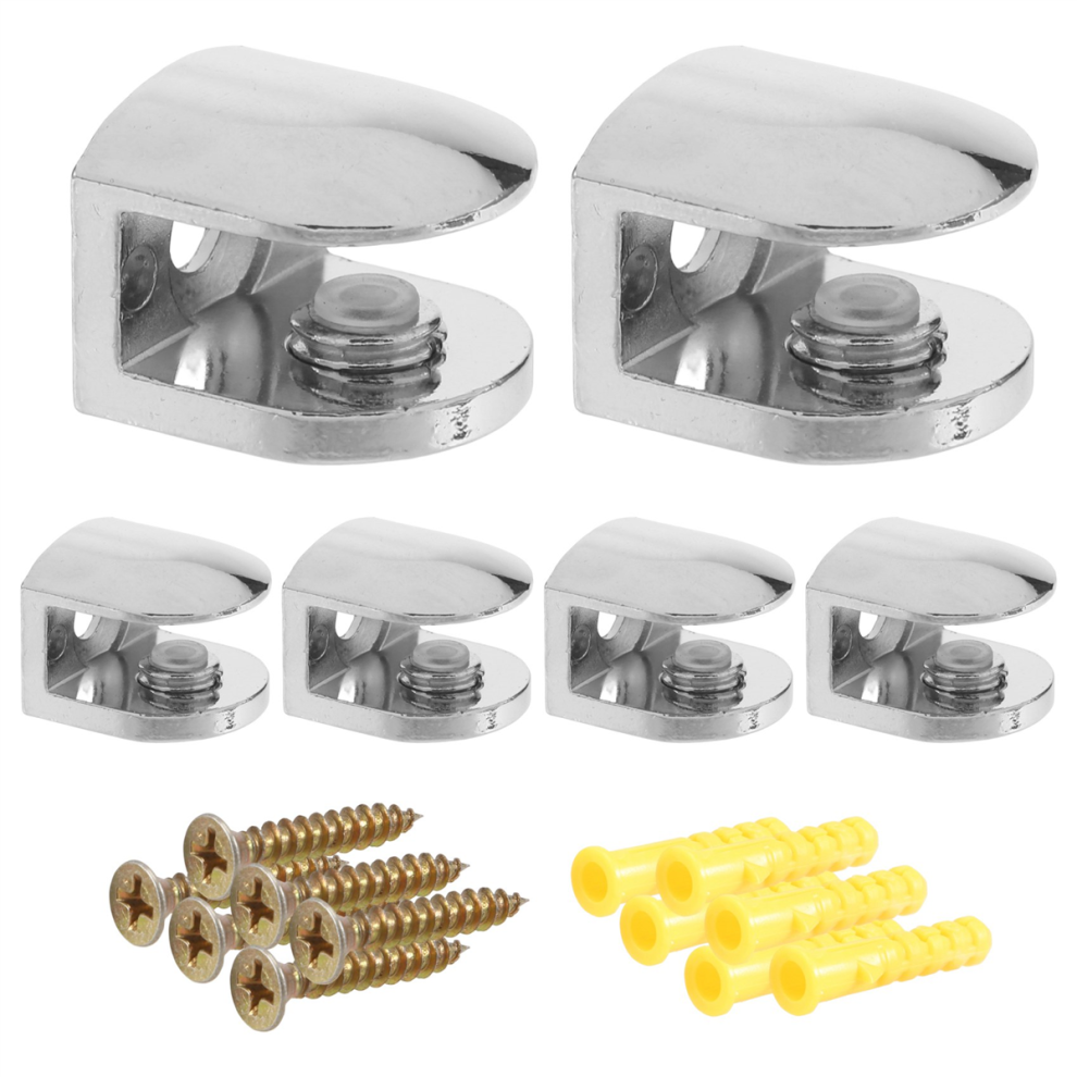 6 Pcs Adjustable Glass Clamps Mm Bracket Zinc Alloy Clip 4852847399542