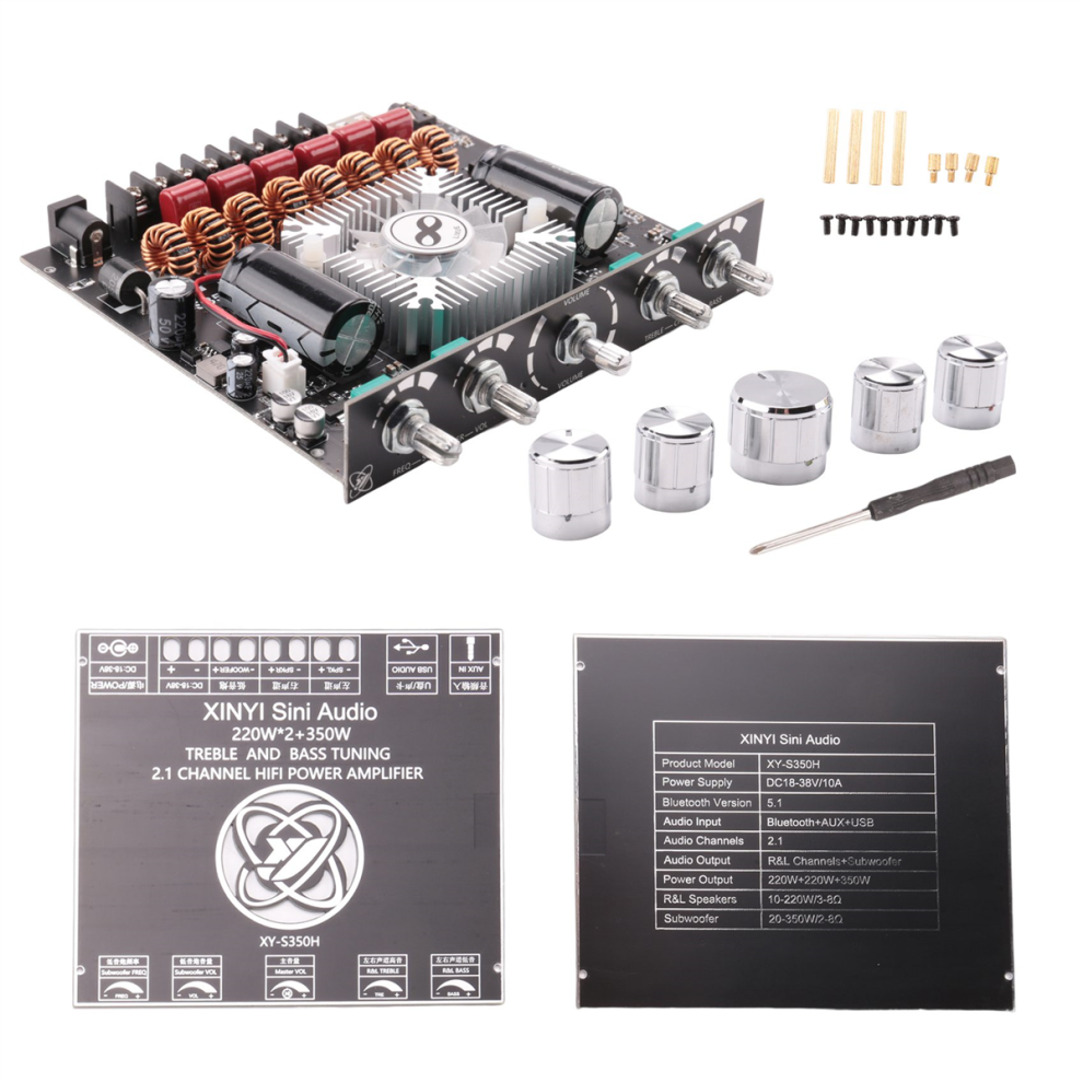 2.1-Channel Tpa3251 Bluetooth Digital Amplifier Module,220Wx2+350W 4852847300630
