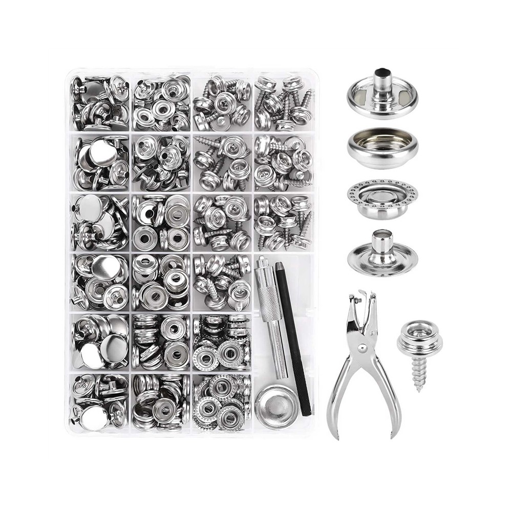 Canvas-Druckknopf-Set, DruckknöPfe Aus Edelstahl, Mit Einstellwerkzeug, 314-Teilig-image