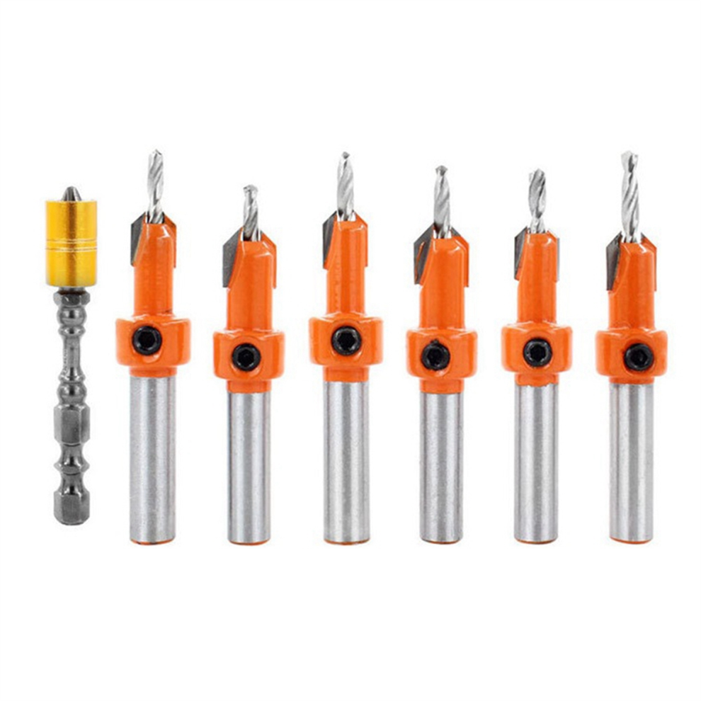 Counterbore Drill Taper Set Woodworking Opener Set, 7Pcs 4852847310295