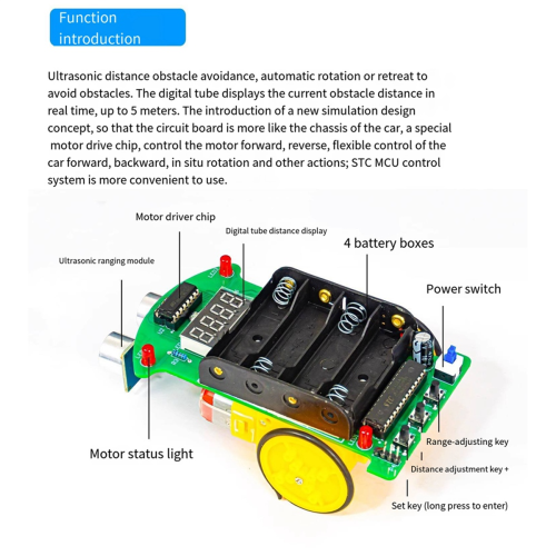 DIY Ultrasonic Ranging and Obstacle Avoidance Car Welding Kit 2