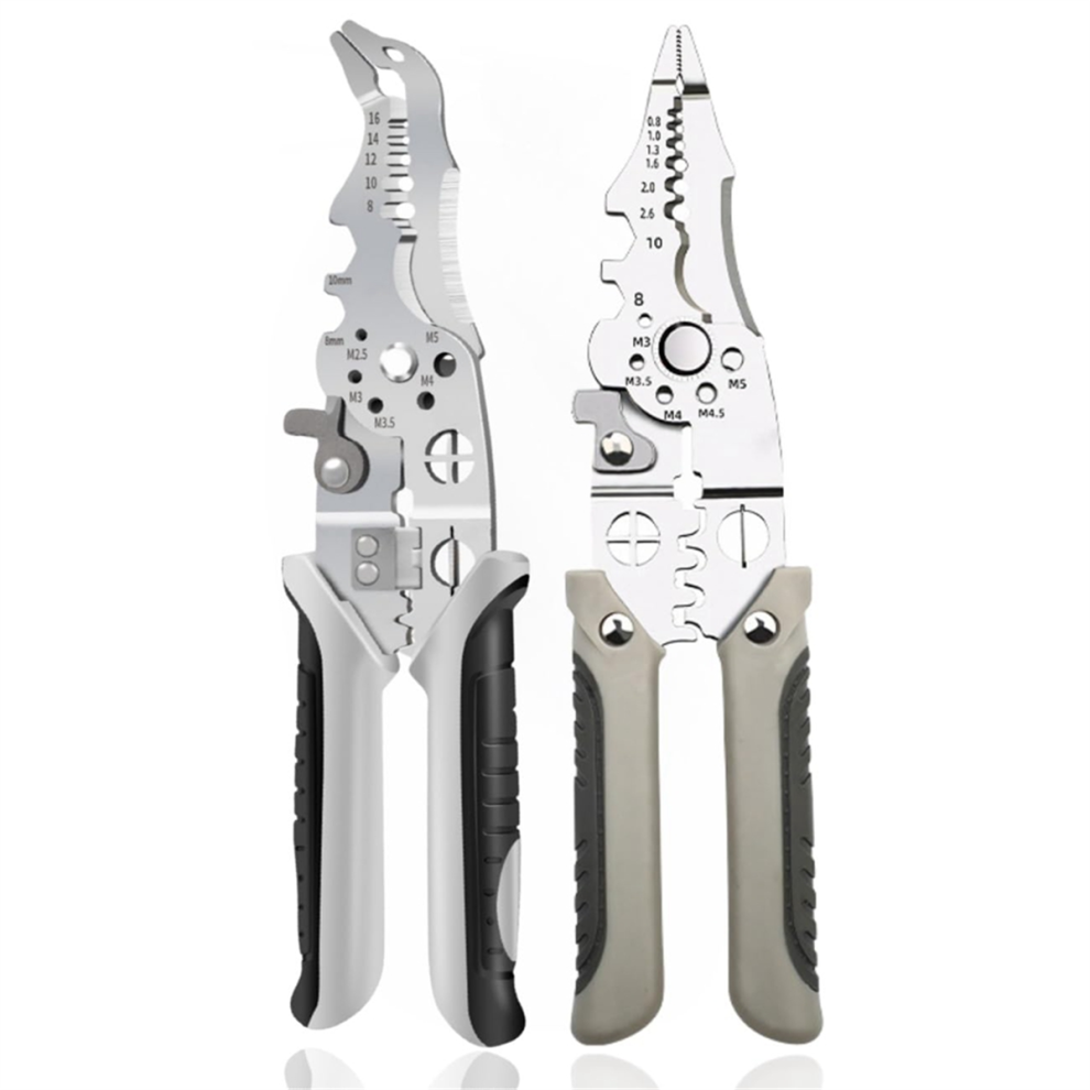 Professional Electrical Wire Stripper, Cutter & Crimper Pliers 4852847314651