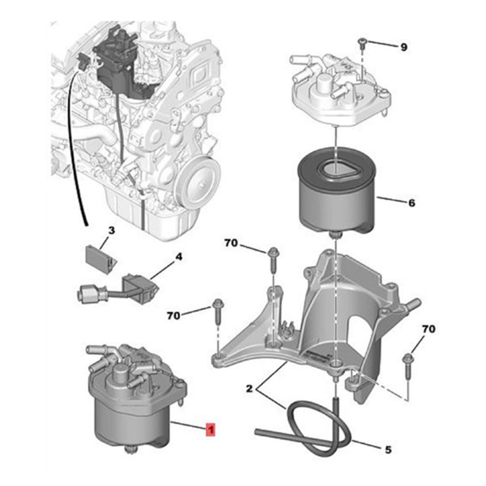 Fuel Filter Housing For 207 208 3008 5008 4852847318963