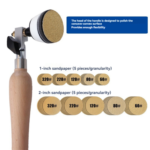 Bowl Sander Set 50pcs Sandpaper Discs Sanding Tool with Handle 2