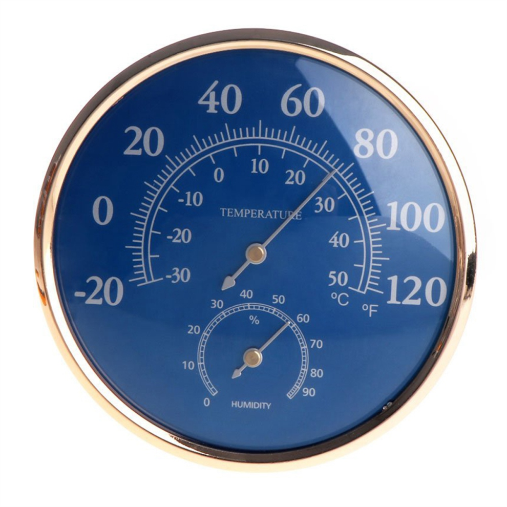 Rundes Thermometer Hygrometer Hohe Genauigkeit Meter Gauge Blau FüR Zuhause-image