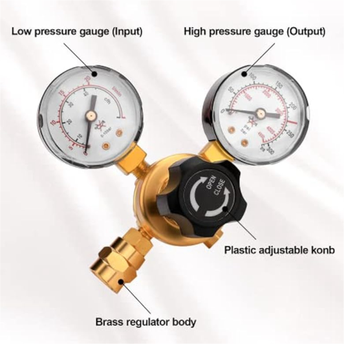 Argon CO2 Regulator Gauge Welding Gas with 6.6Ft Hose 2