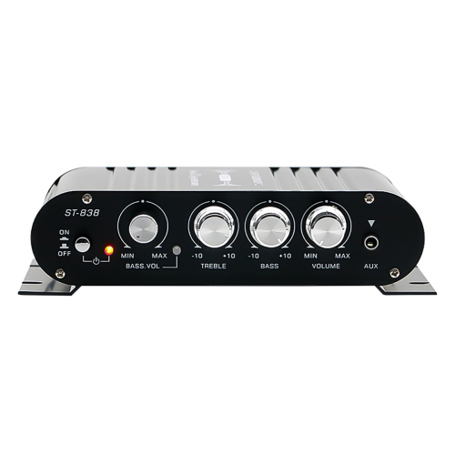 Channel Power Amplifier with Subwoofer Output Black