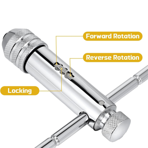 2Pcs Ratchet T Handle Tap Wrench, Adjustable Bar 2