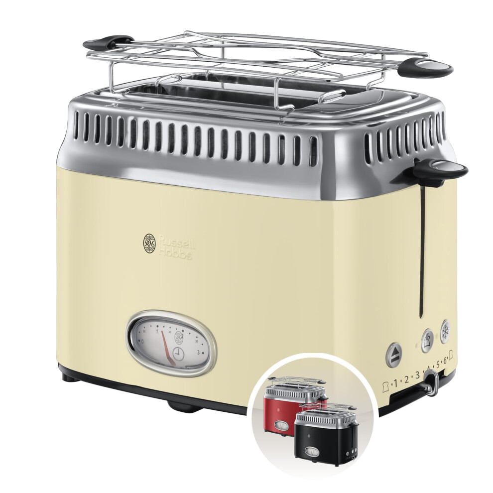 New Russell Hobbs Retro Toaster Cream 21682-56