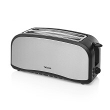 Tristar BR-1046 Toaster-Two Long Slots Walls, Black, Stainless Steel