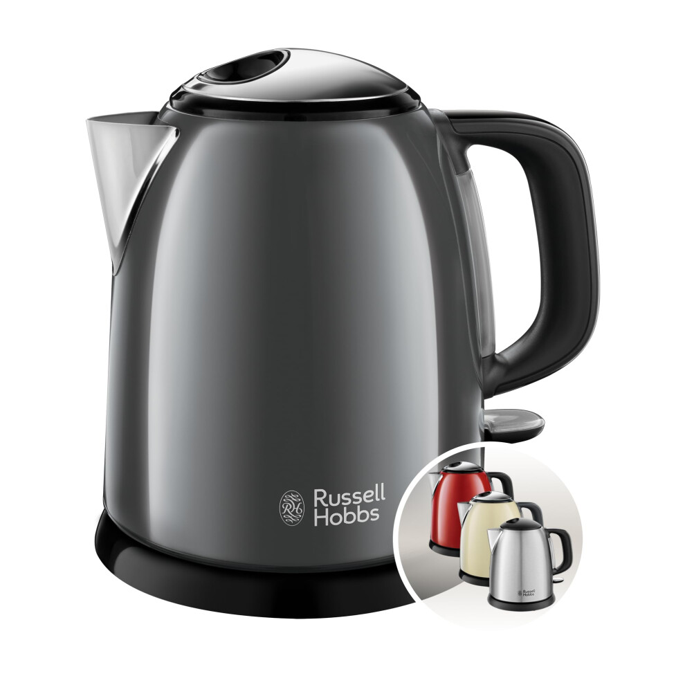 Russell Hobbs Mini-kettle 1l Grey, Portable Electric Water Boiler 2400W