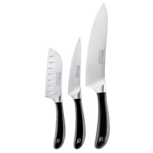 Robert Welch Signature Home Chef Set 3 Piece. Multi Award Winning Design ? Santoku 11cm, Kitchen/Utility 12cm, Cook?s 18cm.