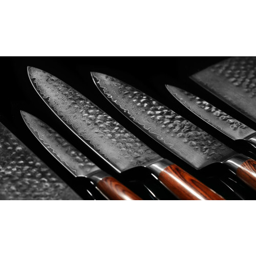 3-PC Damascus Kitchen Knife Set (Chef's Knife, Cleaver, Paring Knife) 2