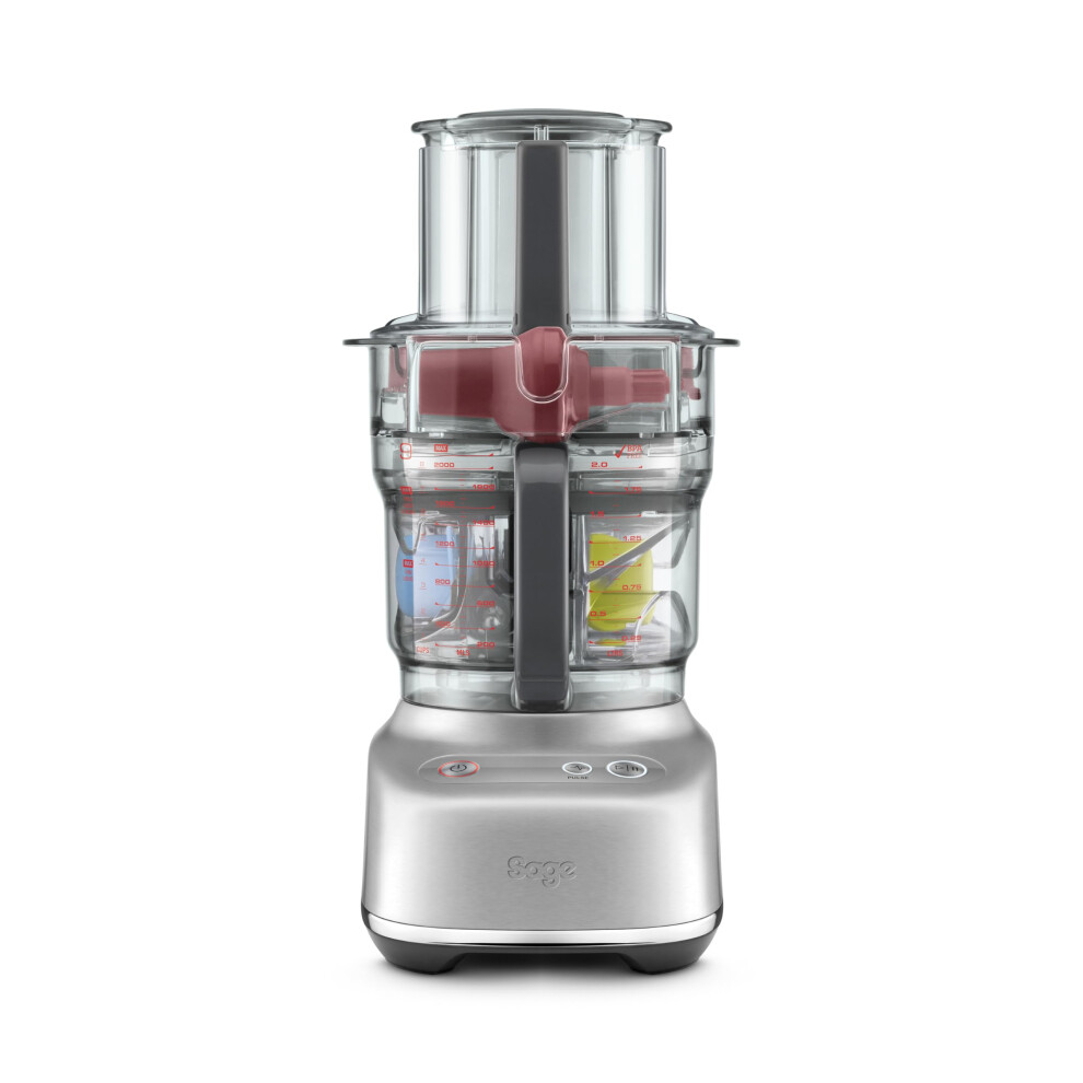 Sage - The Paradice 9 Food Processor - with Dice Kit, S-Blade, Reversible Cleaver, Adjustable Slicer and Dough Knife, Brushed Stainless Steel