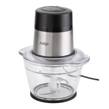 Judge Electric Mini Chopper, Food Processor and Fruit and Veg Dicer, Double Layer Stainless Steel Blades with Two Speed Selection, 500ml Glass Bowl,