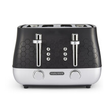 Morphy Richards Cassini 4 Slice Toaster, Variable Browning and Width Slots, 6 Power Levels, Removable Crumb Tray, Illuminated Buttons, High Lift,