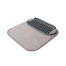 Addis Microfibre Kitchen Dish Drying Plate Rack Space-Saving Design Folds up for Easy Storage, mat 43.5 x 43.5cm, Charcoal, Grey, One Size