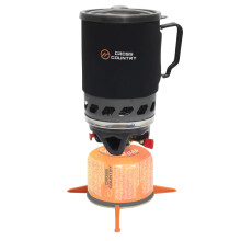 CROSS COUNTRY Camping Stove System - 1.1L Premium Quick Boiler Stove, Energy Saving Portable Backpacking, 500g Lightweight Camp Pot with Jet Burner