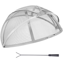 VEVOR Firepit Spark Screen Lid, 40" Diameter, Outdoor Firepit Ring Cover Round Accessories, Fire Pit Metal Cover, Easy-Opening Stainless Steel Fire