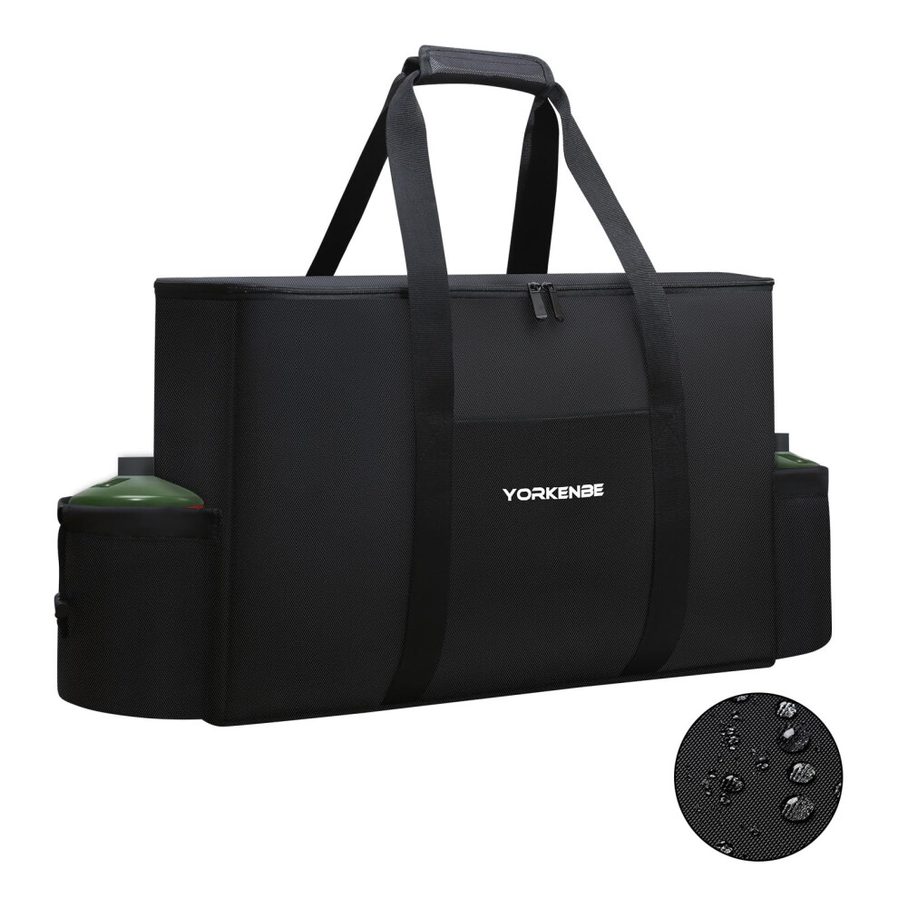 Yorkenbe Camp Stove Carry Bag, Camping Stove Carrying Case for Coleman 2-Burner, 1680D Stove Storage bag, with Double Zipper, 2 Adjustful Side