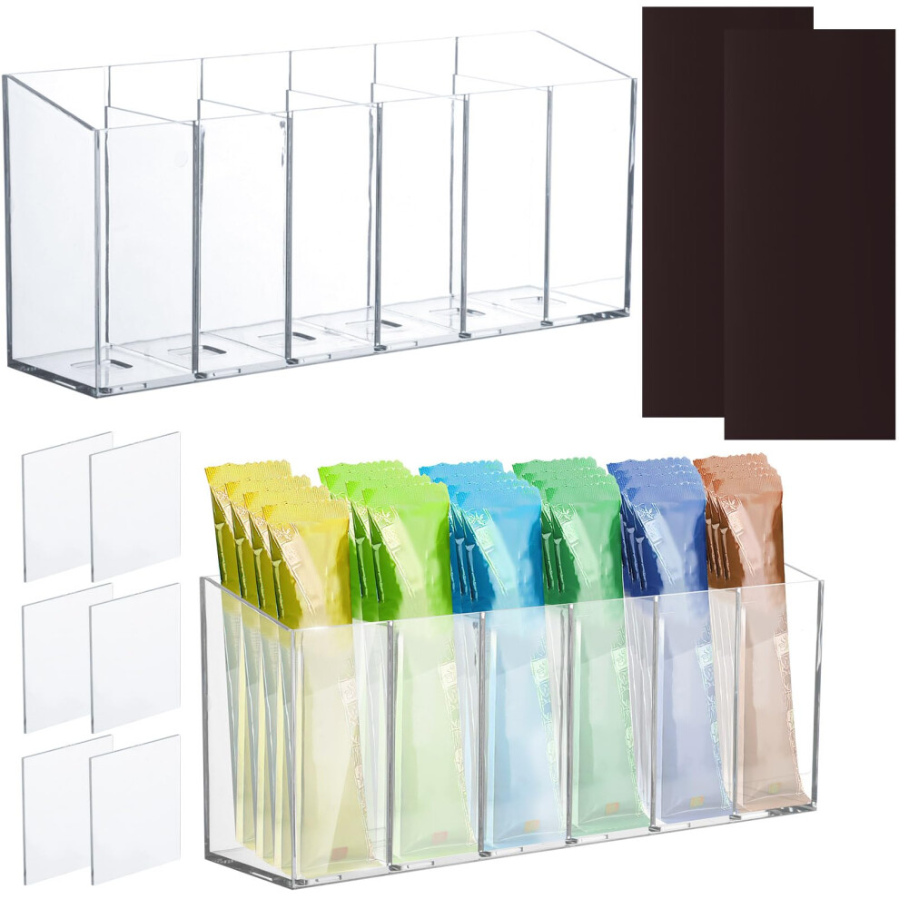 HFYZZ 2 Pcs Acrylic Drink Packet Organizer, Water Drink Packet Holder Water Flavor Packet Storage Container with Removable Divider Wall Mount Drink-image-OPC-PJ5KM58-NEW