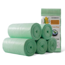 150 Bin Liner Bags, Kitchen Bin Liners 25l, AURMOO Biodegradable Waste Bags, 100% Compostable Bin Liner, Organic Trash Bags for Kitchen, Living Room,