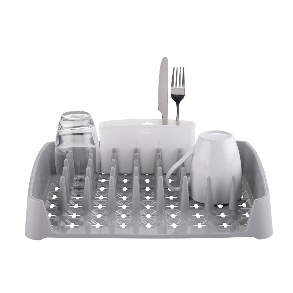 Minky Dish Drying Rack & Cutlery Holder, Space-Saving, Large Capacity for Kitchen Counter, Durable Drying Rack for Dishes and Utensils, Made in The UK