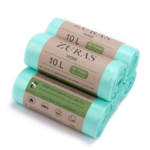 ZURAS 10 Litre Organic Bin Liners, Pack of 150, Compostable, Biodegradable Bin Liners on Plant-Based, DIN EN 13432 Certified and Tested, Waterproof