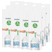 Brabantia 240 Waste Bags Smartfix 23-30 litre Slimline (12 Rolls), Code G