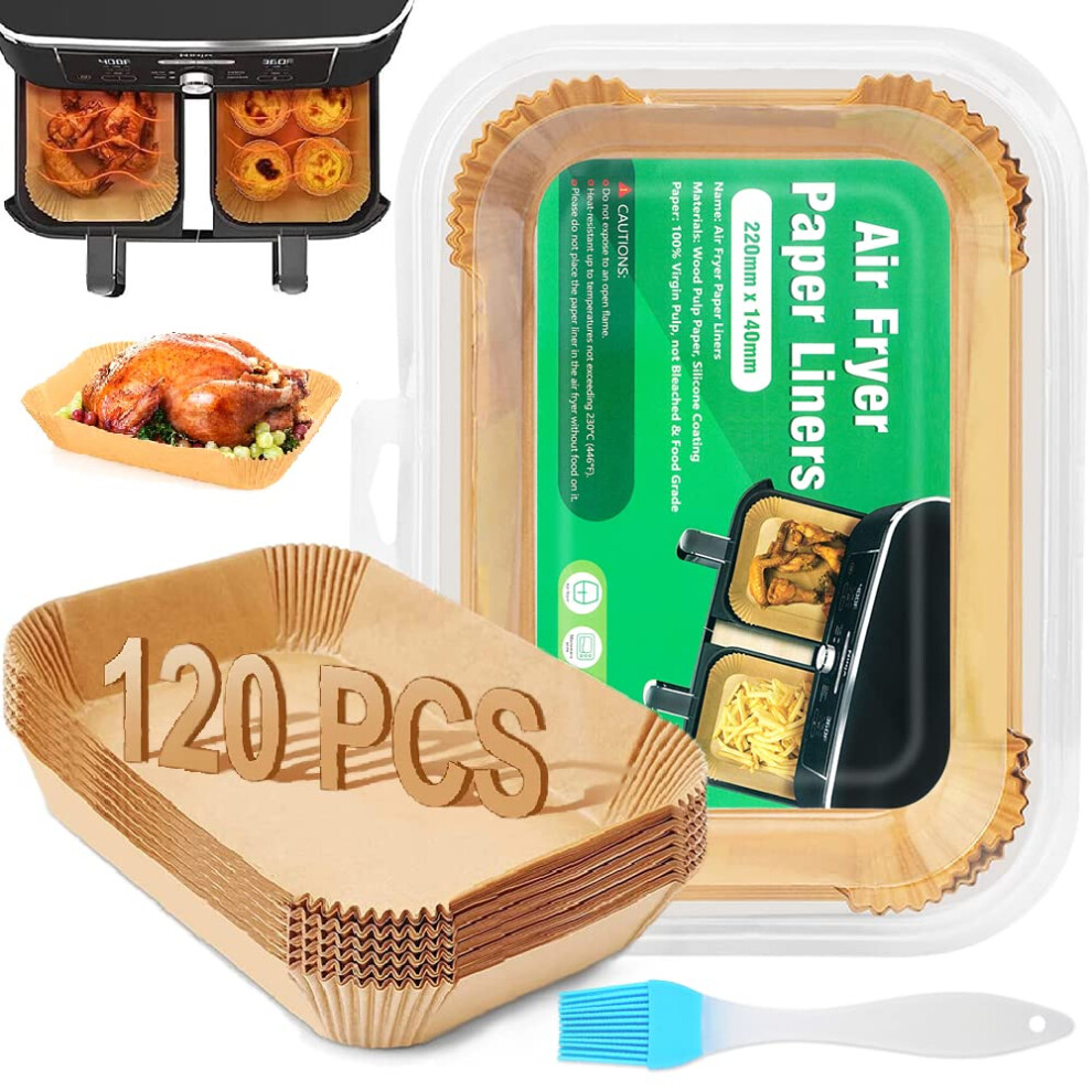Vikki 120Pcs Air Fryer Liners For Ninja Dual, 8.7Inch Disposable Air Fryer Parchment Paper Liners, Air Fryer Af300uk Af400uk Accessories,Compatible