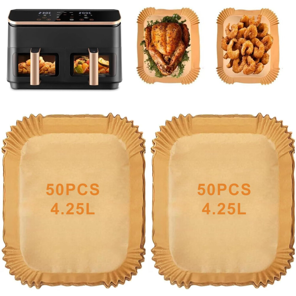 100PCS Air Fryer Liners for COSORI Dual Air Fryer 8.5L CAF-R901, Disposable Air Fryer Parchment Paper Liners for Cookwise 9L Air Fryer AF2-40D06,