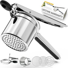SPEENSUN Potato Ricer,Upgraded Large Cup Potato mashers with 3 Replaceable Discs,Heavy Duty Potato Ricer Stainless Steel for Fluffy Mashed Potato,Baby