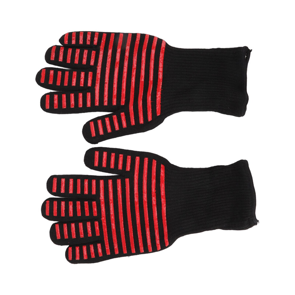 Hightemperature Gloves, Heatresistant And Flameretardant, With Nonslip Silicone, For Grill, Microwave, Oven 6493810355943