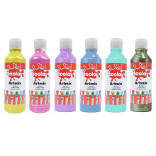 Scola Readymix Water Based Tempera Paint, 6 Assorted Unicorn Colours, 300ml Bottles, Safe Non-Toxic Poster Paints, Washable, Craft Projects, Suitable