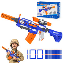 VATOS Guns Automatic Machine Gun - Electric Toy Gun Sniper Rifle With Scope For Boys Girls 100 Pcs Toy Foam Blaster Darts Adjustable Length Diy
