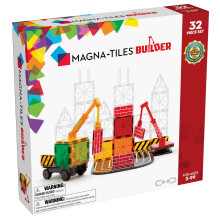 Magna-Tiles Builder 32 Piece Set, The Original Magnetic Building Tiles For Creative Open-Ended Play, Educational Toys For Children Ages 3 Years + (32